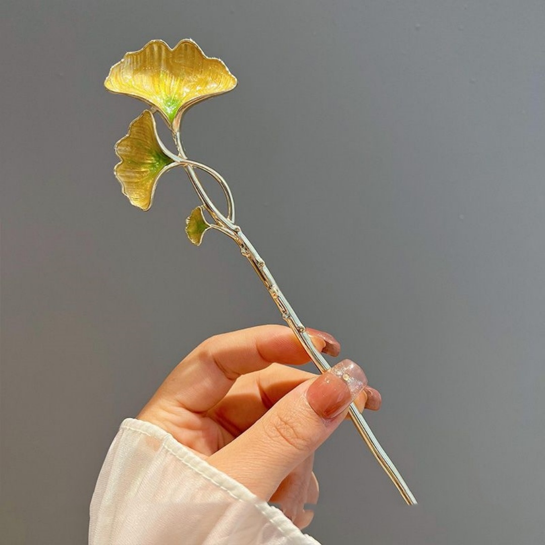 Hair Fork Stick - New Chinese-Style Ginkgo Leaf Hairpin for