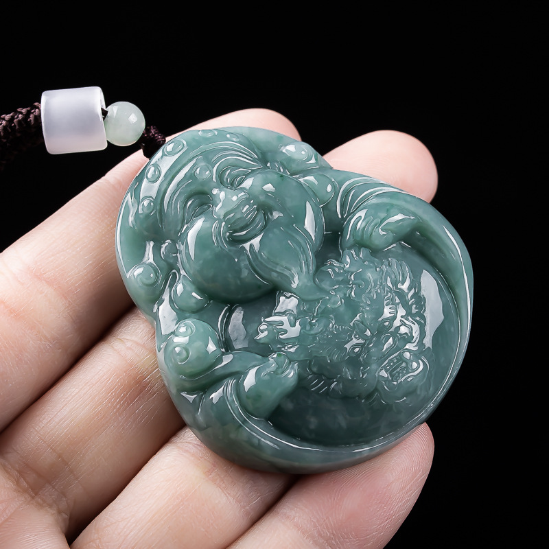 Women Accessories To Gift - Myanmar Jadeite God of Wealth Pendant