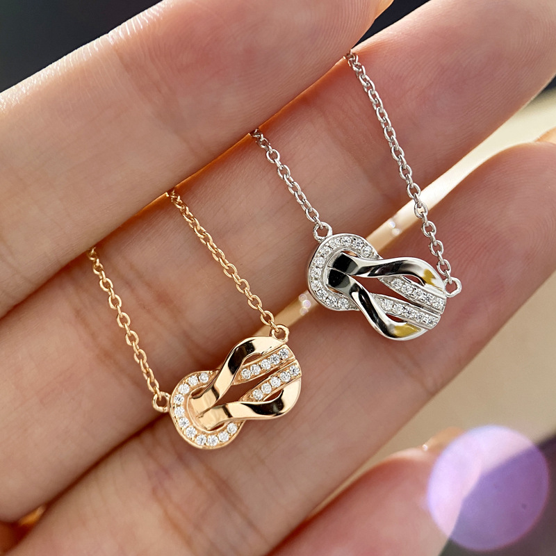 Layered Necklace Set - S925 Sterling Silver Double Layer Women's