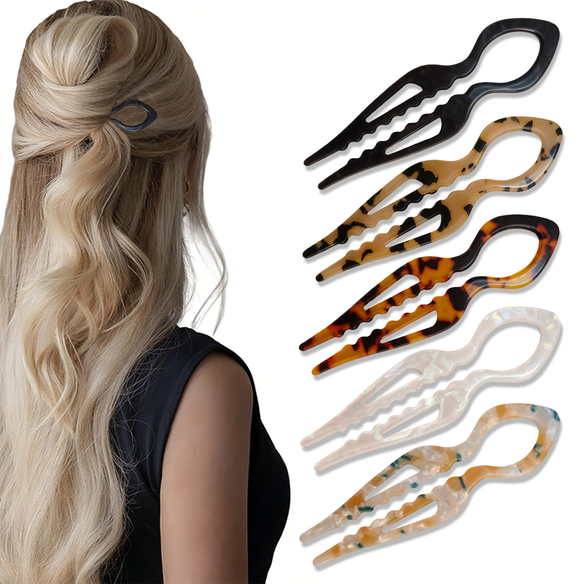 U-Shaped Hair Sticks Tortoises - огляд і ціна Hair Fork Stick