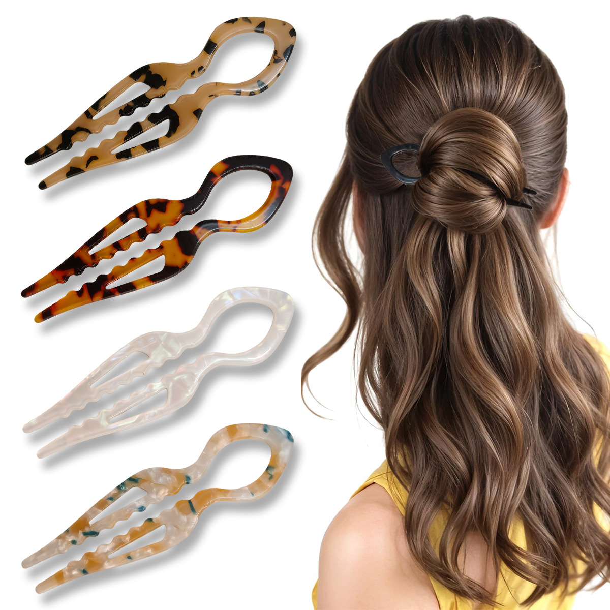 U-Shaped Hair Sticks Tortoises - огляд і ціна Hair Fork Stick