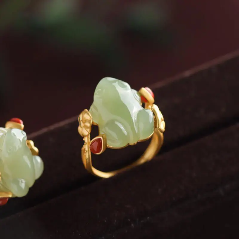 Green Jade Frog Rings Charms N - огляд і ціна Women'S Accessories Rings