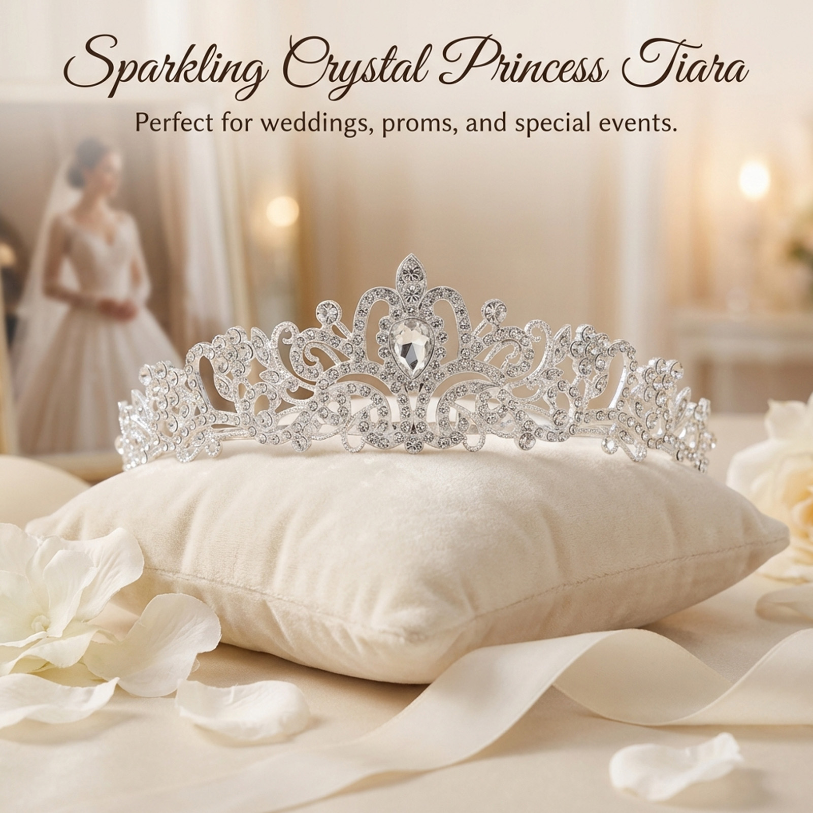 Elegant Bridal Crown Sparkly R - огляд і ціна Women'S Hair Accessories Wedding