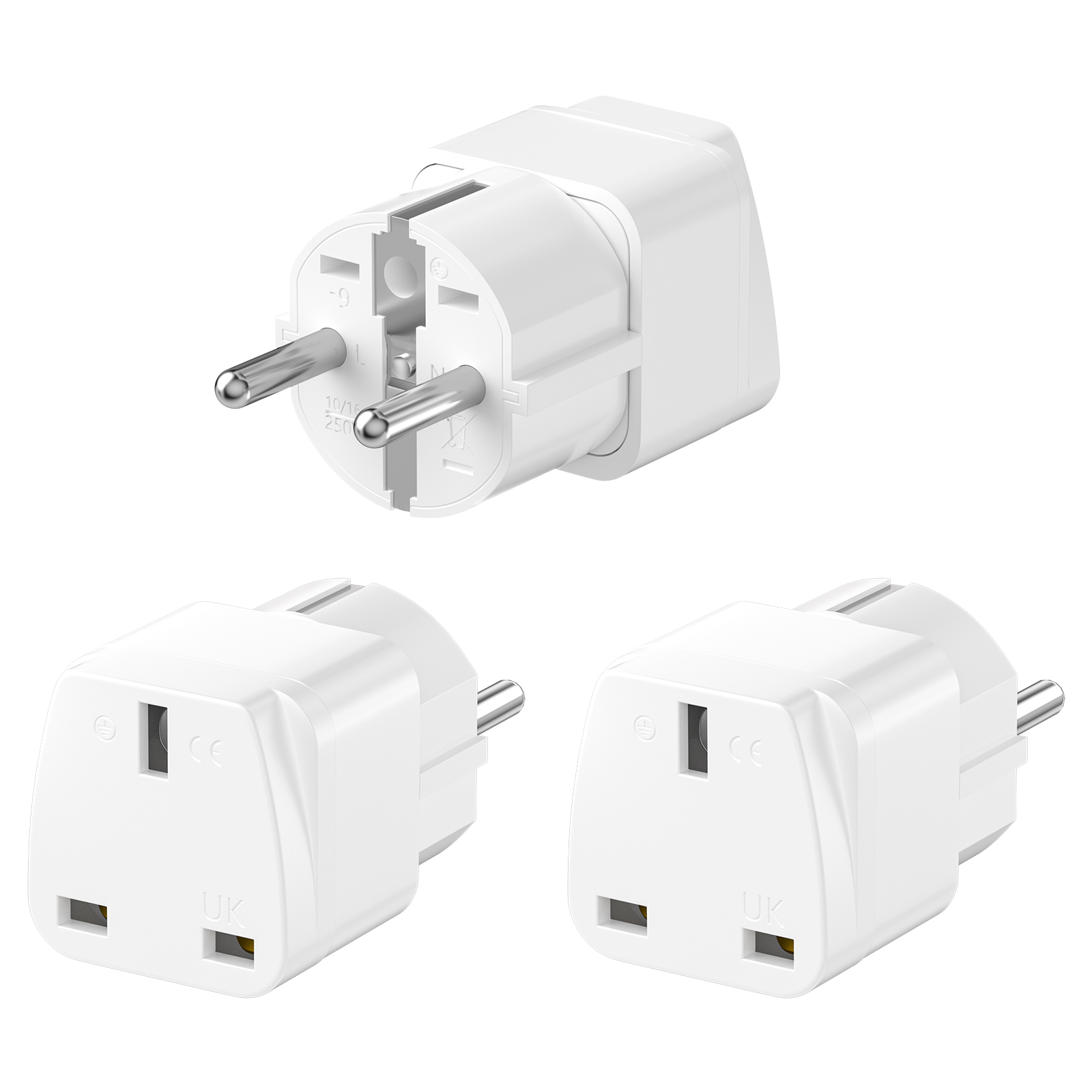 3PCS UK to EU Plug Adapter Eur - огляд і ціна Women Accessories In Uk