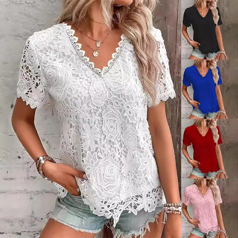 Summer Women's Shirt White Sho - огляд і ціна Layered Necklace Set