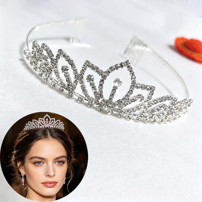 Silver Color Sparkling Rhinest - огляд і ціна Women'S Hair Accessories Wedding