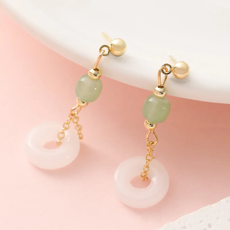 Natural Real Jade Ring Earring - огляд і ціна Women'S Accessories Rings