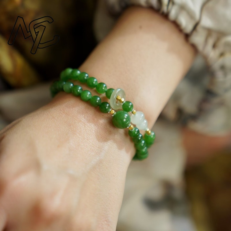 Natural Jade Green Double Circ - огляд і ціна Women Accessories To Gift
