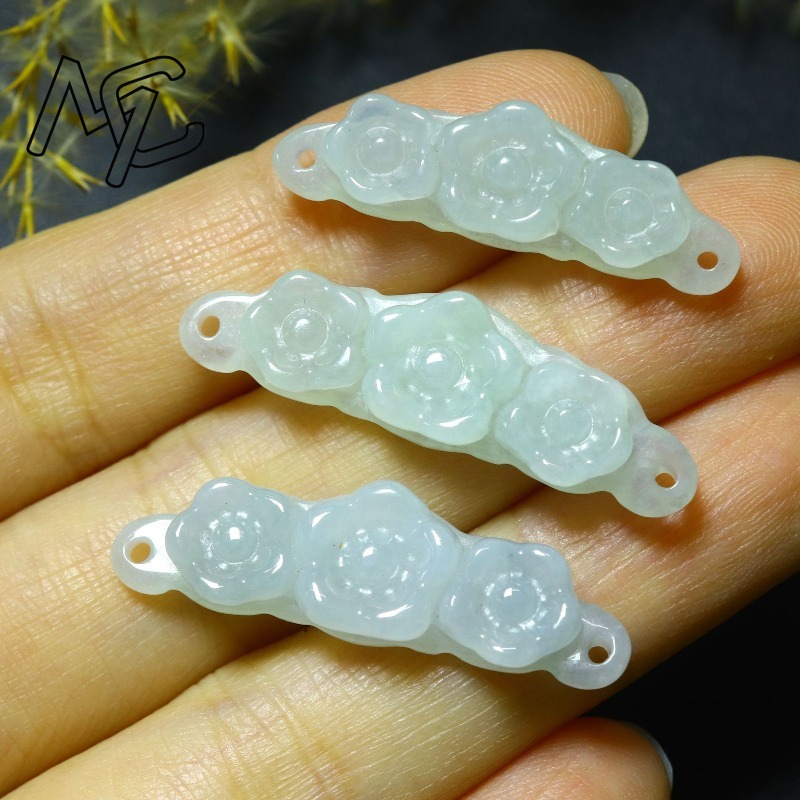 1pc Natural Jadeite Emerald Fl - огляд і ціна Women Accessories To Gift