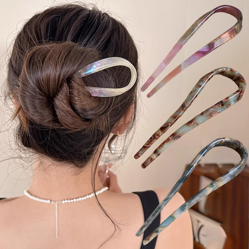 U-Shaped Hair Sticks Acetate A - огляд і ціна Women Accessories Trendy