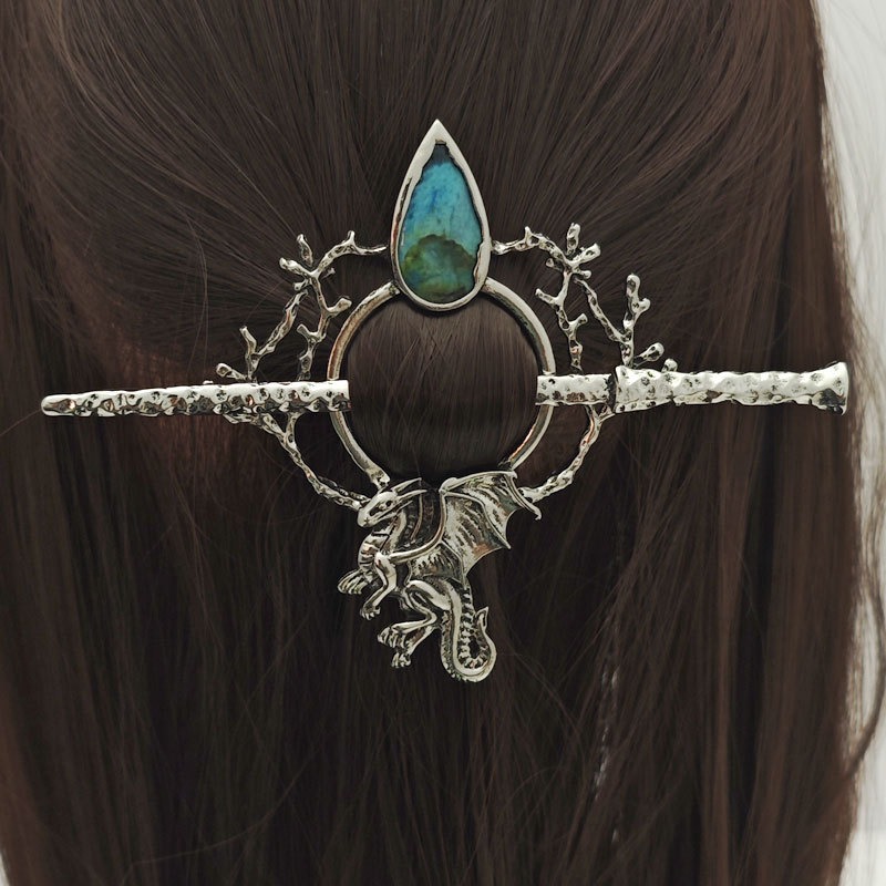Retro Silver Dragon Patterned  - огляд і ціна Hair Fork Stick
