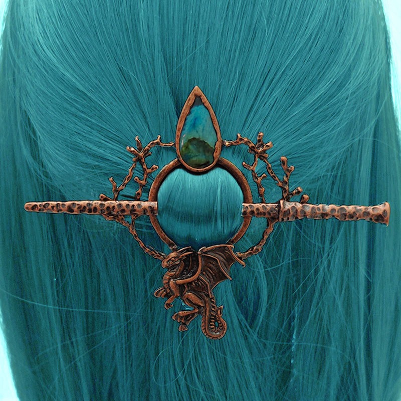 Retro Silver Dragon Patterned  - огляд і ціна Hair Fork Stick