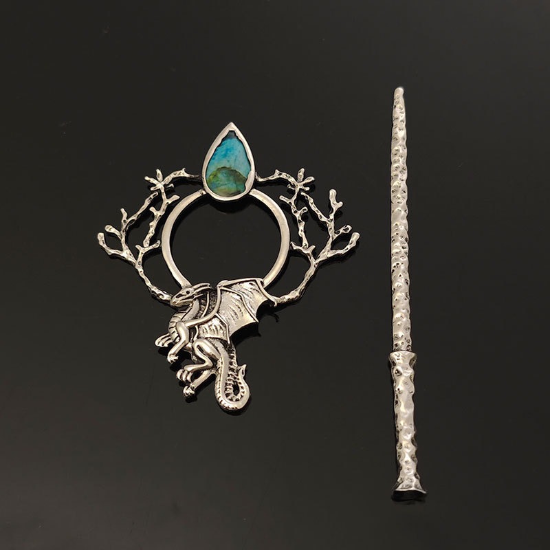 Retro Silver Dragon Patterned  - огляд і ціна Hair Fork Stick